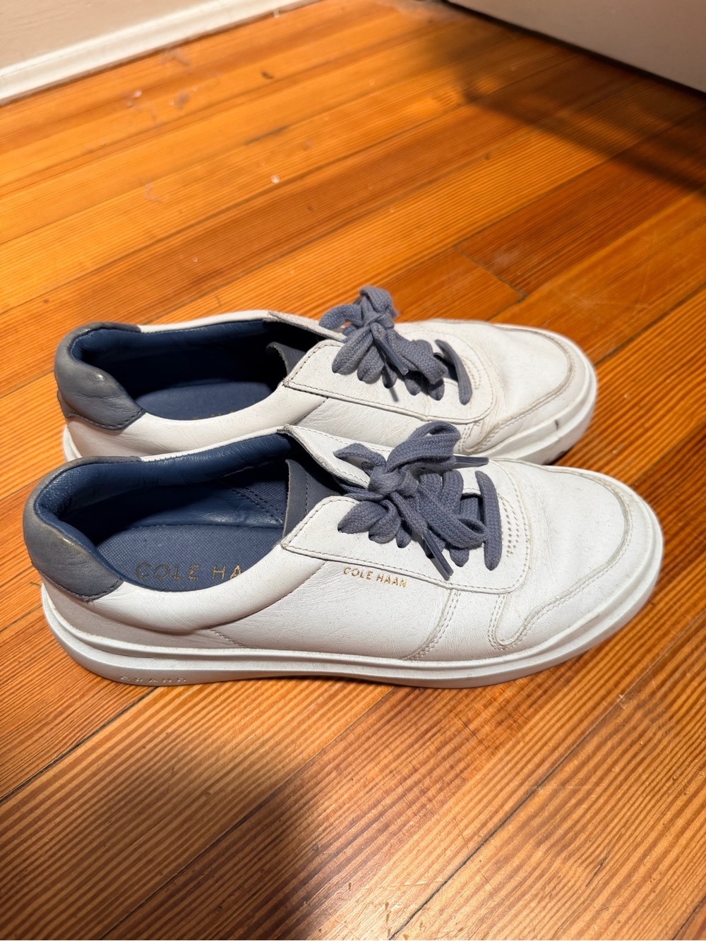 Cole Haan White Leather Sneakers - Picture 2 of 6